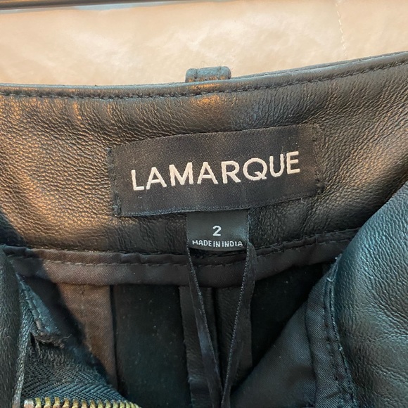Lamarque High Waisted Leather Trousers - Picture 5 of 5